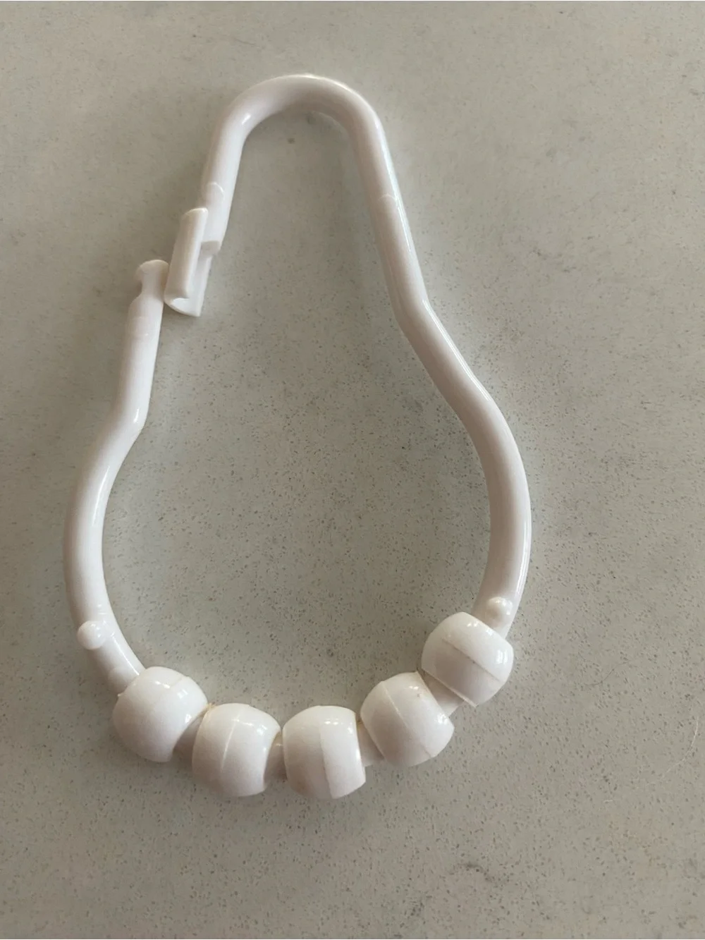 Kids Beaded Shower Curtain Hooks - White